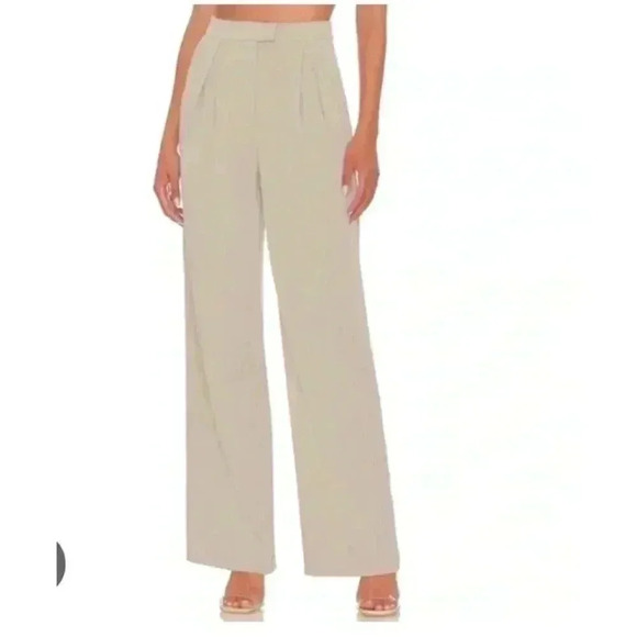 NEW House Of Harlow 1960 Tan Wide Leg Trousers‎ Pants Women’ s Sz 12 NWT - Picture 1 of 12